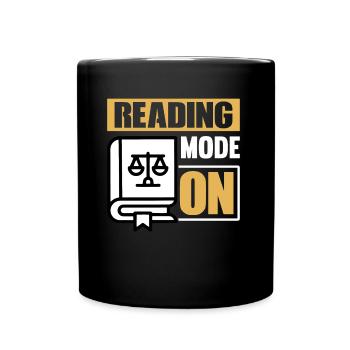 READING MODE ON - Lawyer Law Student - Full Colour Mug - black - Front