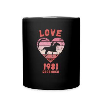Love Horse Riding Anniversaire Décembre 1981 - Mug uni - noir - Devant