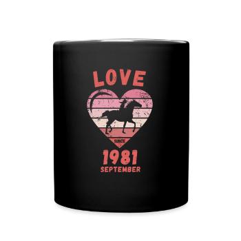 Love Horses Riding Anniversaire Septembre 1981 - Mug uni - noir - Devant