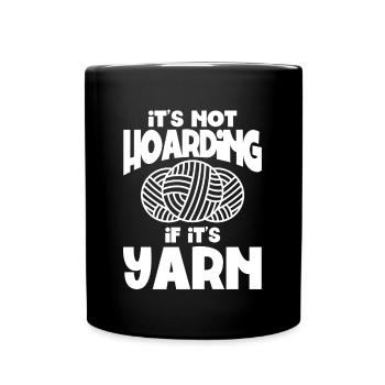 Tricot à l’aiguille de fil de fil de crochet froissé - Mug uni - noir - Devant