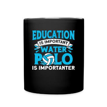Wasserball Wassersport Polo Schwimmen - Tasse einfarbig - Schwarz - Vorne