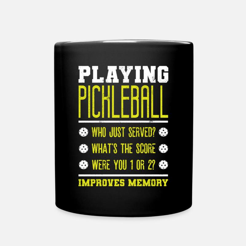 Spielen Von Pickleball Verbessert Das Gedächtnis - Tasse einfarbig - Schwarz