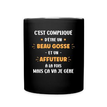 Beau gosse et Affuteur - Mug uni - noir - Devant
