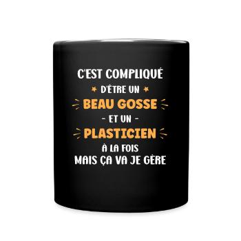 Beau gosse et plasticien - Mug uni - noir - Devant