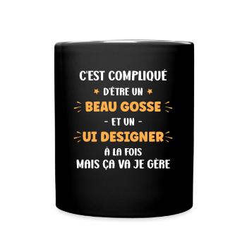 Beau gosse et Ui Designer - Mug uni - noir - Devant