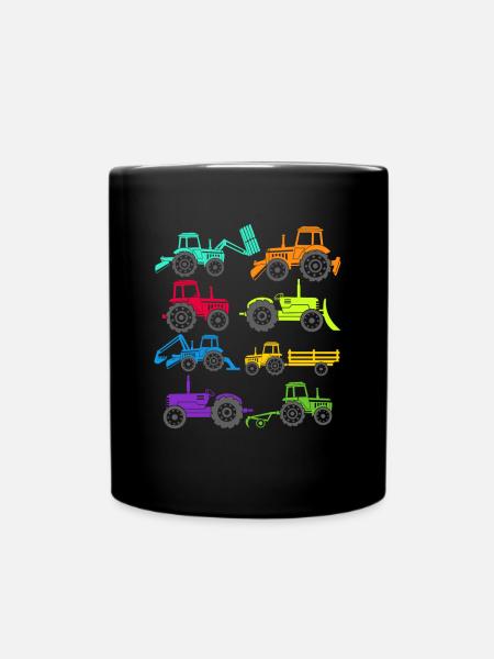 tracteurs, tracteur, amateur de tracteurs, agriculteur - Mug uni - noir