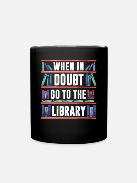 Bibliothek Bibliothekar, - Tasse einfarbig - Schwarz