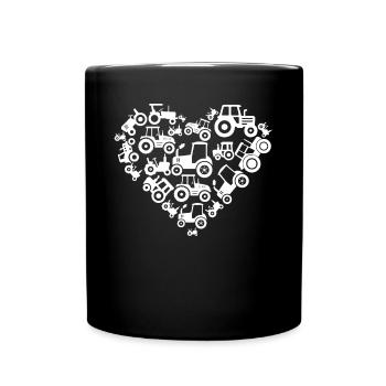 Traktoren, Traktor, Traktorliebhaber, Landwirt - Tasse einfarbig - Schwarz - Vorne