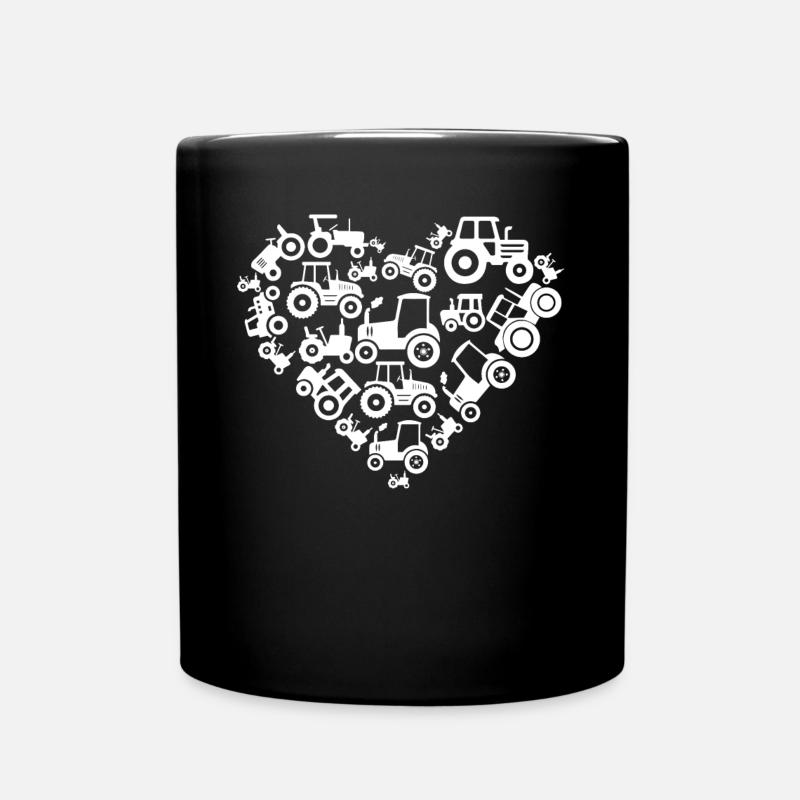 tractors, tractor, tractor lover, farmer - Full Colour Mug - black