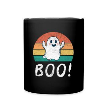 Kleiner Geist Geisterstunde Halloween Gespenst - Tasse einfarbig - Schwarz - Vorne