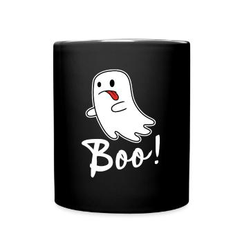 Kleiner Geist Geisterstunde Halloween Gespenst - Tasse einfarbig - Schwarz - Vorne