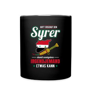 Syrien Syrer Syrischer Krumm Dolch - Tasse einfarbig - Schwarz - Vorne