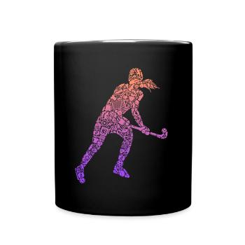 Joueur de hockey sur gazon Joueur de hockey Hockey - Mug uni - noir - Devant