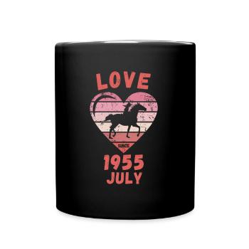 Amour équitation Anniversaire Juillet 1955 - Mug uni - noir - Devant