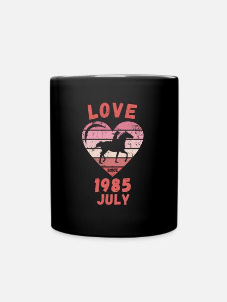 Love Horse Riding Birthday Juillet 1985 - Mug uni - noir
