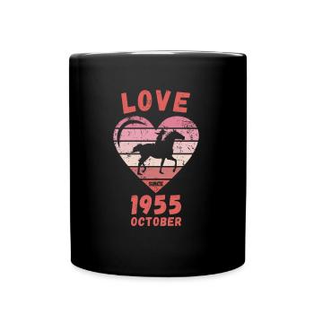 Amour équitation Anniversaire Octobre 1955 - Mug uni - noir - Devant
