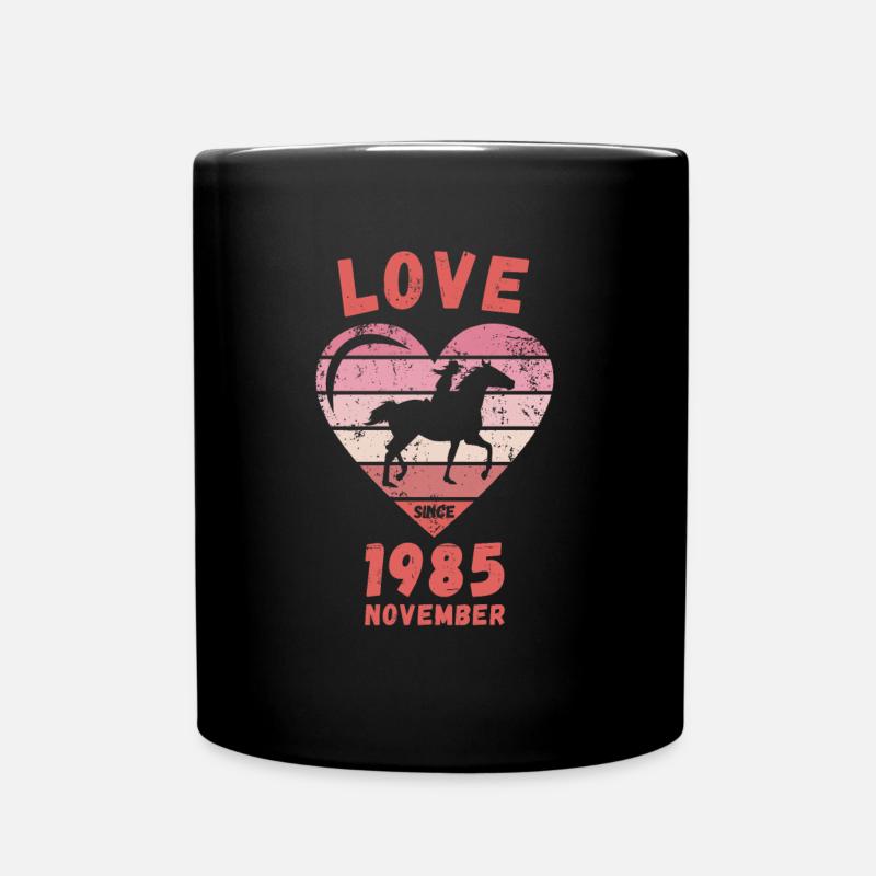 Amour équitation anniversaire novembre 1985 - Mug uni - noir