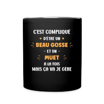 Compliqué beau gosse et Muet - Mug uni - noir - Devant