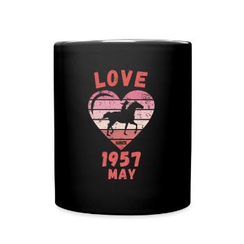 Love Horse Riding Birthday May 1957 - Full Colour Mug - black - Front