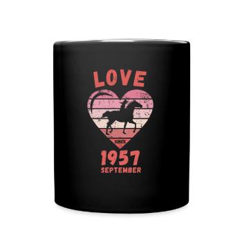 Love Horse Riding Birthday September 1957 - Full Colour Mug - black - Front