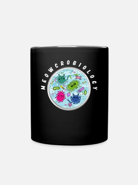 Meowcrobiology, Mikrobiologie Katzen - Tasse einfarbig - Schwarz