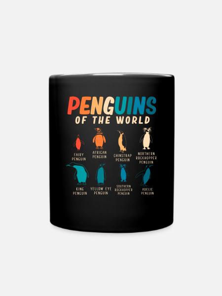 Pinguine, Penguin, Penguin -Liebhaber - Ensfarvet krus - sort