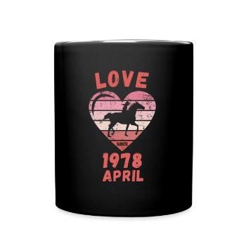Love Horse Riding Birthday April 1978 - Full Colour Mug - black - Front