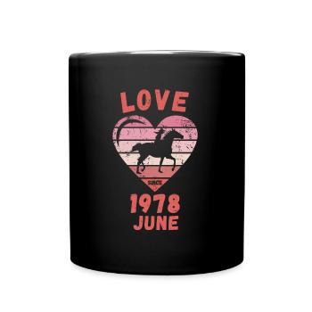 Love Horse Riding Birthday June 1978 - Full Colour Mug - black - Front
