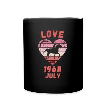 Amour équitation anniversaire Juillet 1968 - Mug uni - noir - Devant
