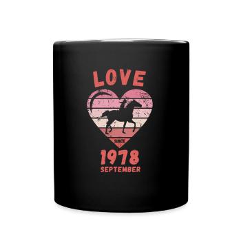 Love Horse Riding Birthday September 1978 - Full Colour Mug - black - Front