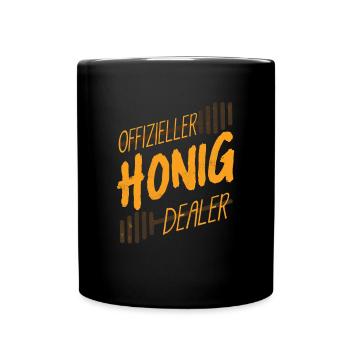 Offizieller Honig Dealer, Bienenzucht, Imker - Tasse einfarbig - Schwarz - Vorne