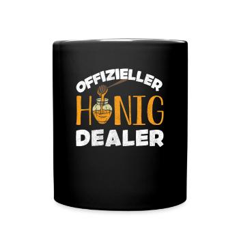 Offizieller Honig Dealer, Bienenzucht, Imker - Tasse einfarbig - Schwarz - Vorne