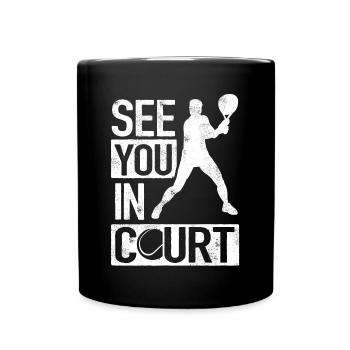 Joueur de tennis, Tennis, Tennis - Mug uni - noir - Devant