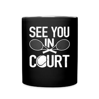Joueur de tennis, Tennis, Tennis - Mug uni - noir - Devant