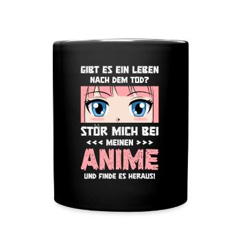 Gibt es ein Leben Nach dem Tod Manga Japan Anime - Tasse einfarbig - Schwarz - Vorne