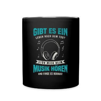 Musik Kopfhörer Musiker Konzert Musikant Musik - Tasse einfarbig - Schwarz - Vorne