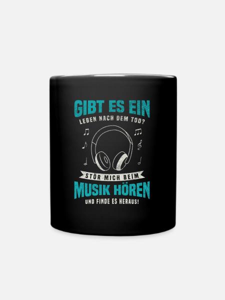 Musik Kopfhörer Musiker Konzert Musikant Musik - Tasse einfarbig - Schwarz