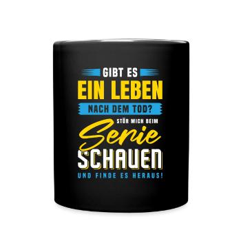TV Schauen Film Abend Serie Gucken Serie - Tasse einfarbig - Schwarz - Vorne