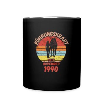 Führungskraft Reiten Geburtstag November 1990 - Tasse einfarbig - Schwarz - Vorne
