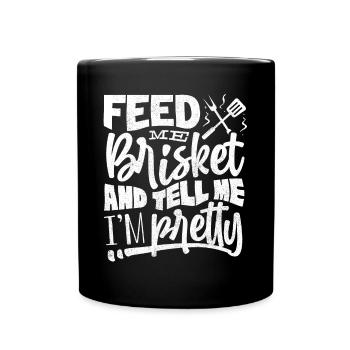 Brisketliebhaber, Briskets, BBQ - Tasse einfarbig - Schwarz - Vorne