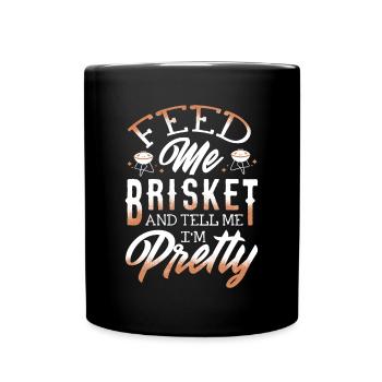Brisketliebhaber, Briskets, BBQ - Tasse einfarbig - Schwarz - Vorne