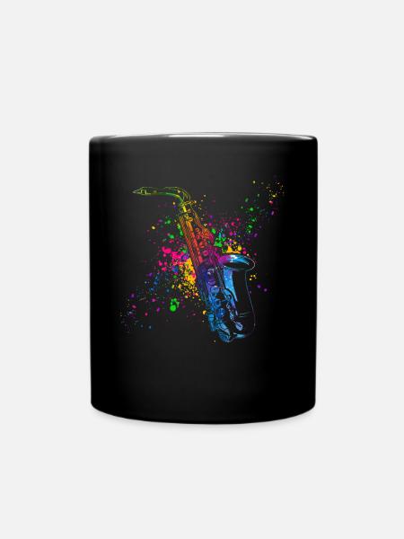 Saxofon, SAXofonist - Tasse einfarbig - Schwarz