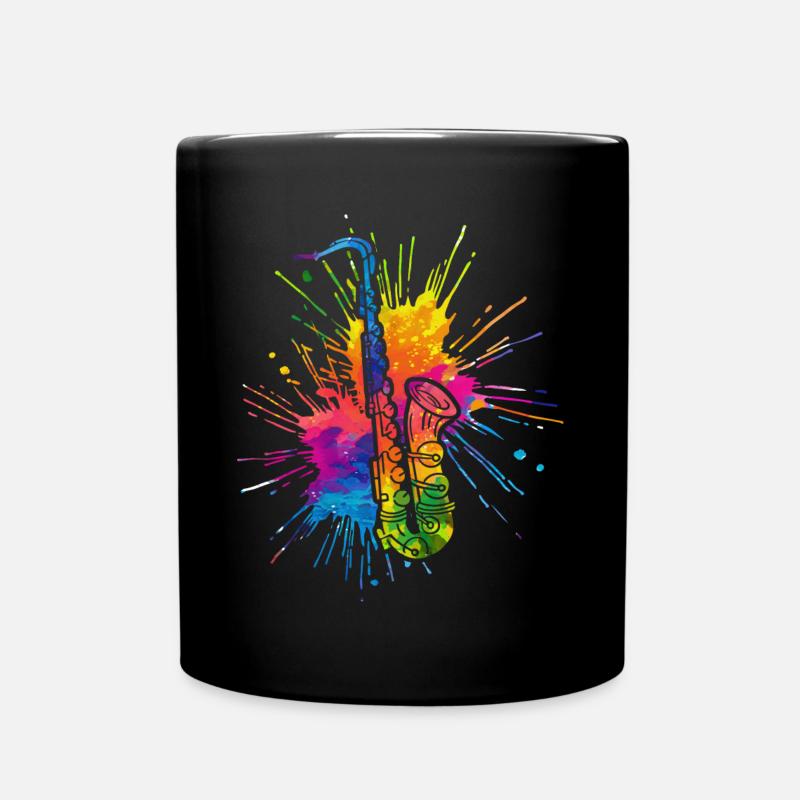 Saxofon, SAXofonist - Tasse einfarbig - Schwarz