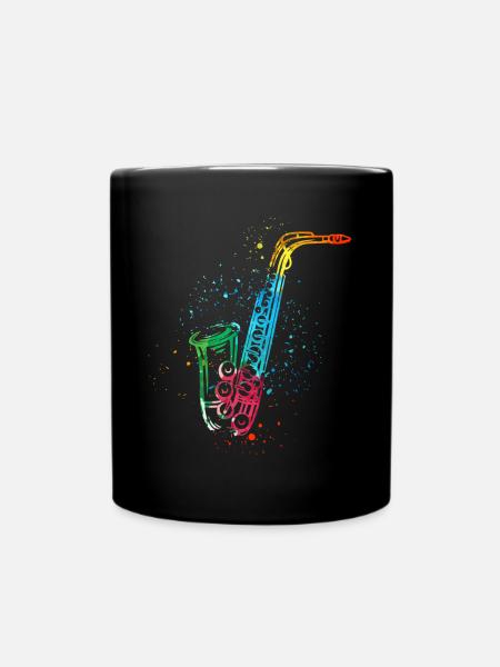 Saxofon, SAXofonist - Tasse einfarbig - Schwarz