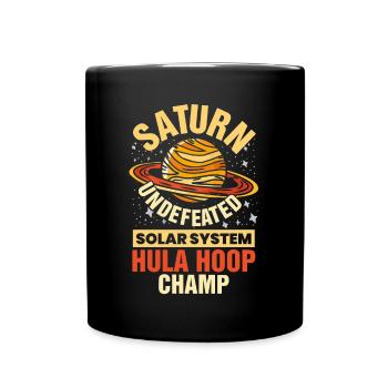 Saturn Planet, Planets, Universe - Full Colour Mug - black - Front