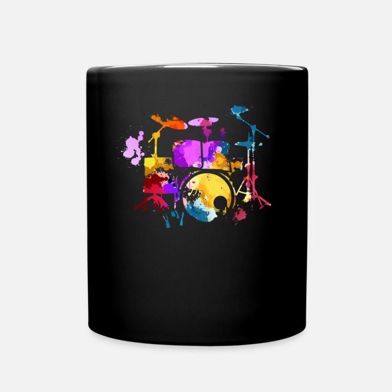 Schlagzeug, Schlagzeuger - Tasse einfarbig - Schwarz