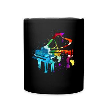 Piano, Pianiste - Mug uni - noir - Devant