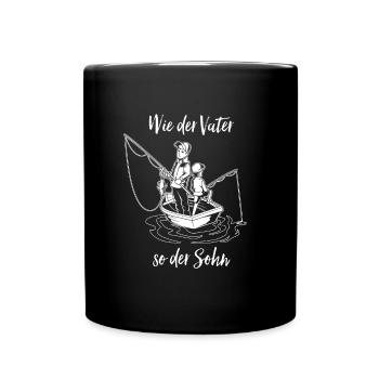 Angeln und Fischen - Vater und Sohn - Tasse einfarbig - Schwarz - Vorne