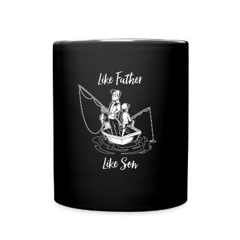 Real anglers - father and son - Full Colour Mug - black - Front