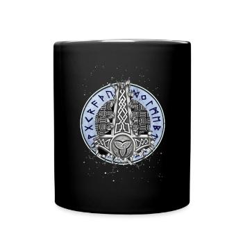 Runes Norse mystical Viking Valhalla symbol - Full Colour Mug - black - Front